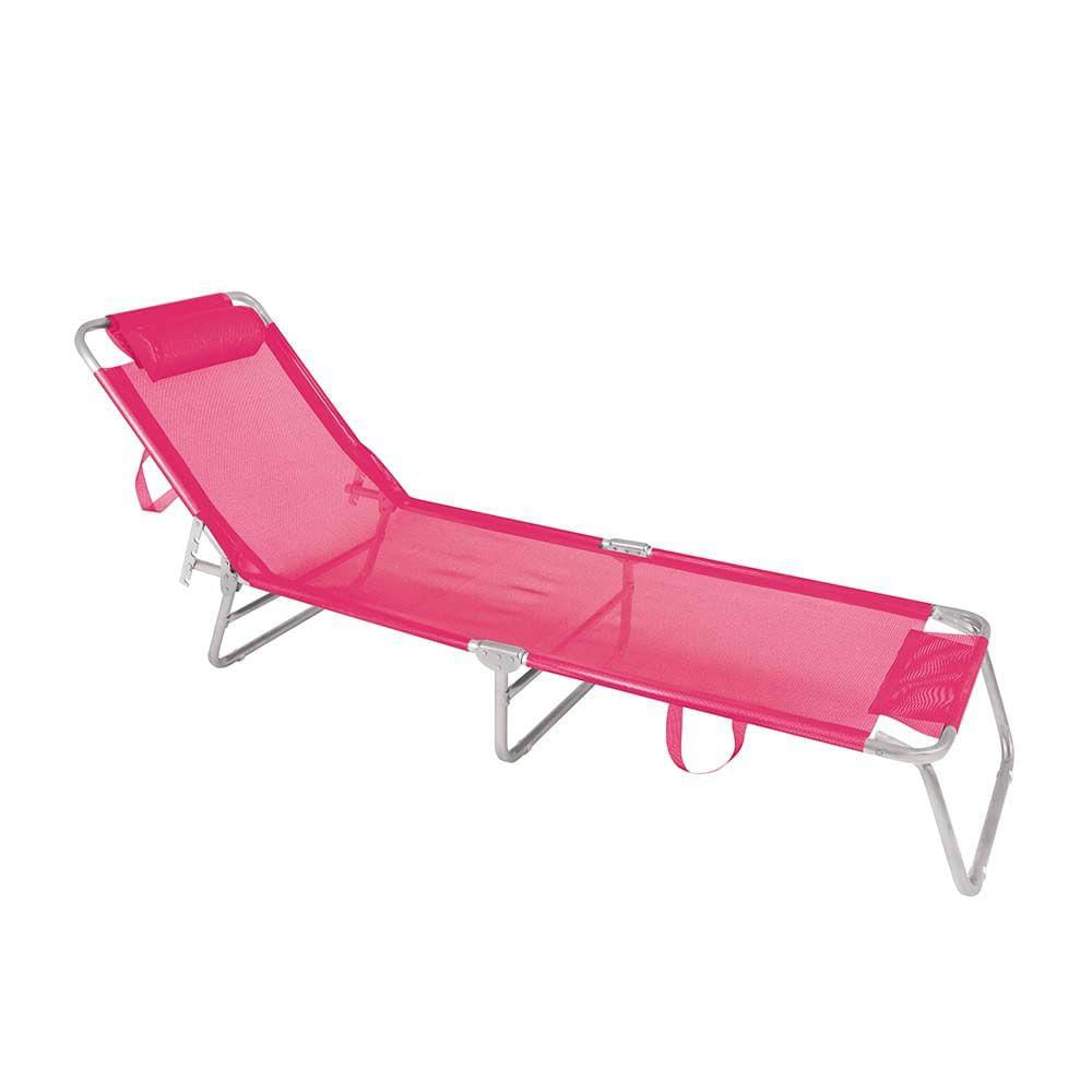 Cadeira de Praia Espreguiçadeira Alumínio Rosa Mor