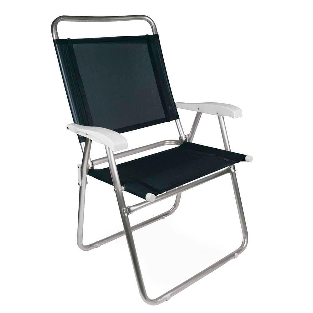 Cadeira de Praia Master Plus Alumínio Preta Mor