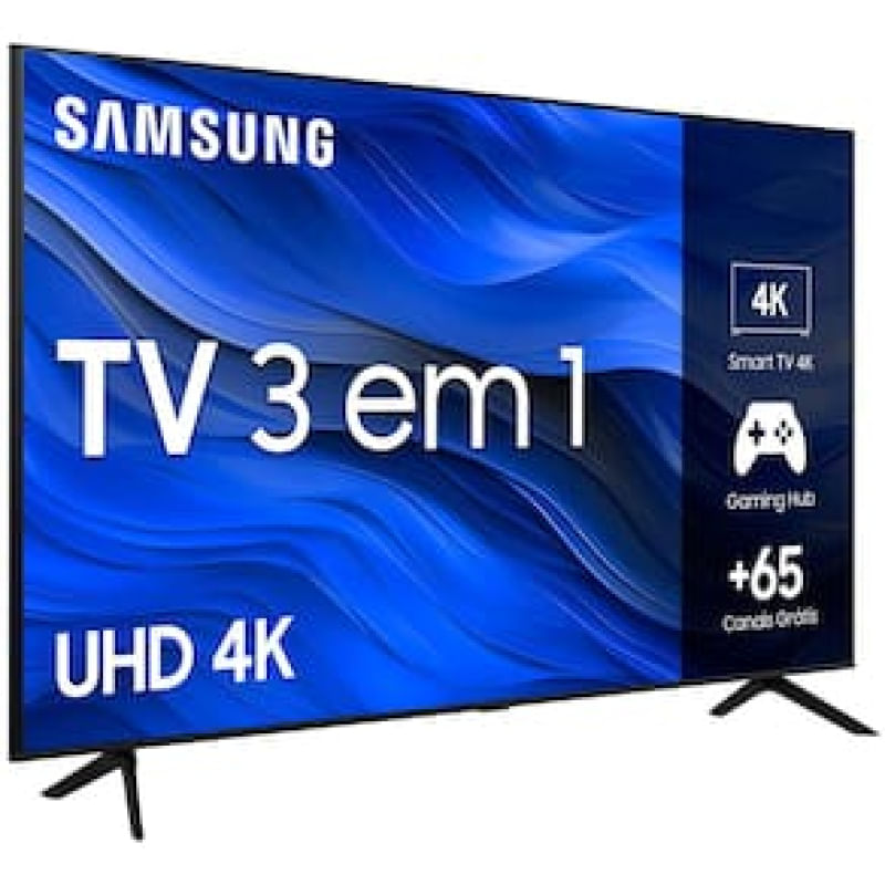 Smart TV 50" UHD 4K Samsung 50CU7700, Processador Crystal 4K, Samsung Gaming Hub, Visual Livre de Cabos, Tela sem limites, Alexa built in