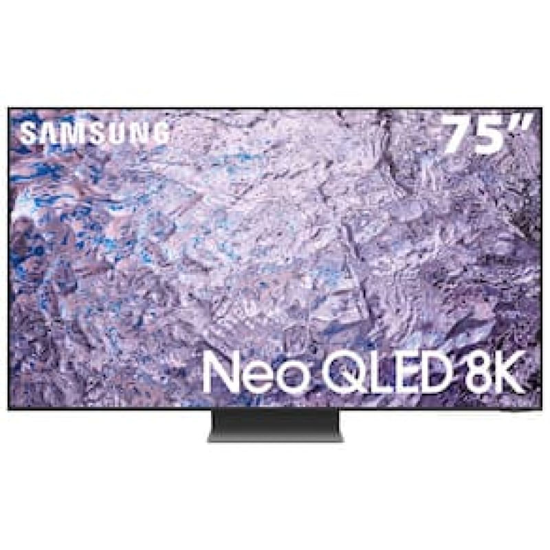Smart TV 75" Neo QLED 8K Samsung QN800C Mini LED, Painel 120hz, Processador com IA, Som em Movimento Plus, Tela sem limites, Ultrafina, Única Conexão