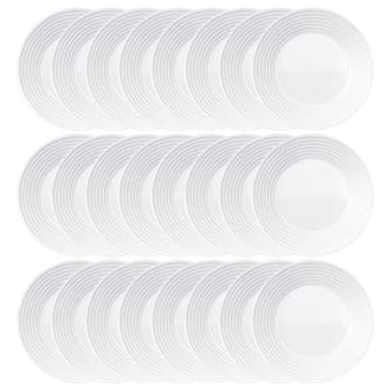 Conjunto de Pratos Fundos Duralex Saturno em Vidro 23,5 cm Branco – 24 Peças