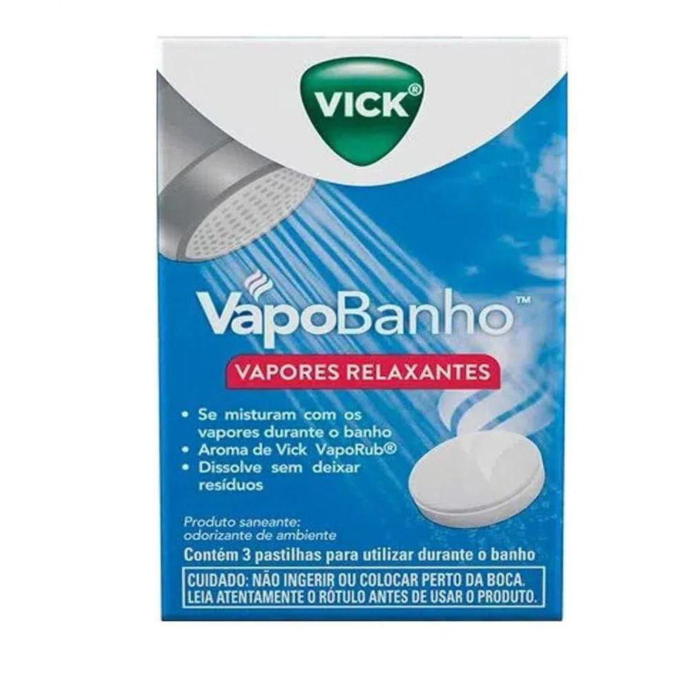 Vick Vapobanho 3 Pastilhas Vapores De Banho Spa Relaxante