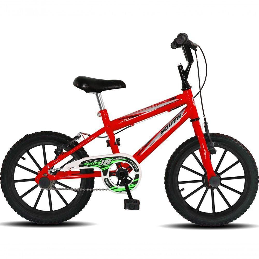 Bicicleta Aro 16 Infantil South Ferinha Para Meninos - Vermelho Vermelho