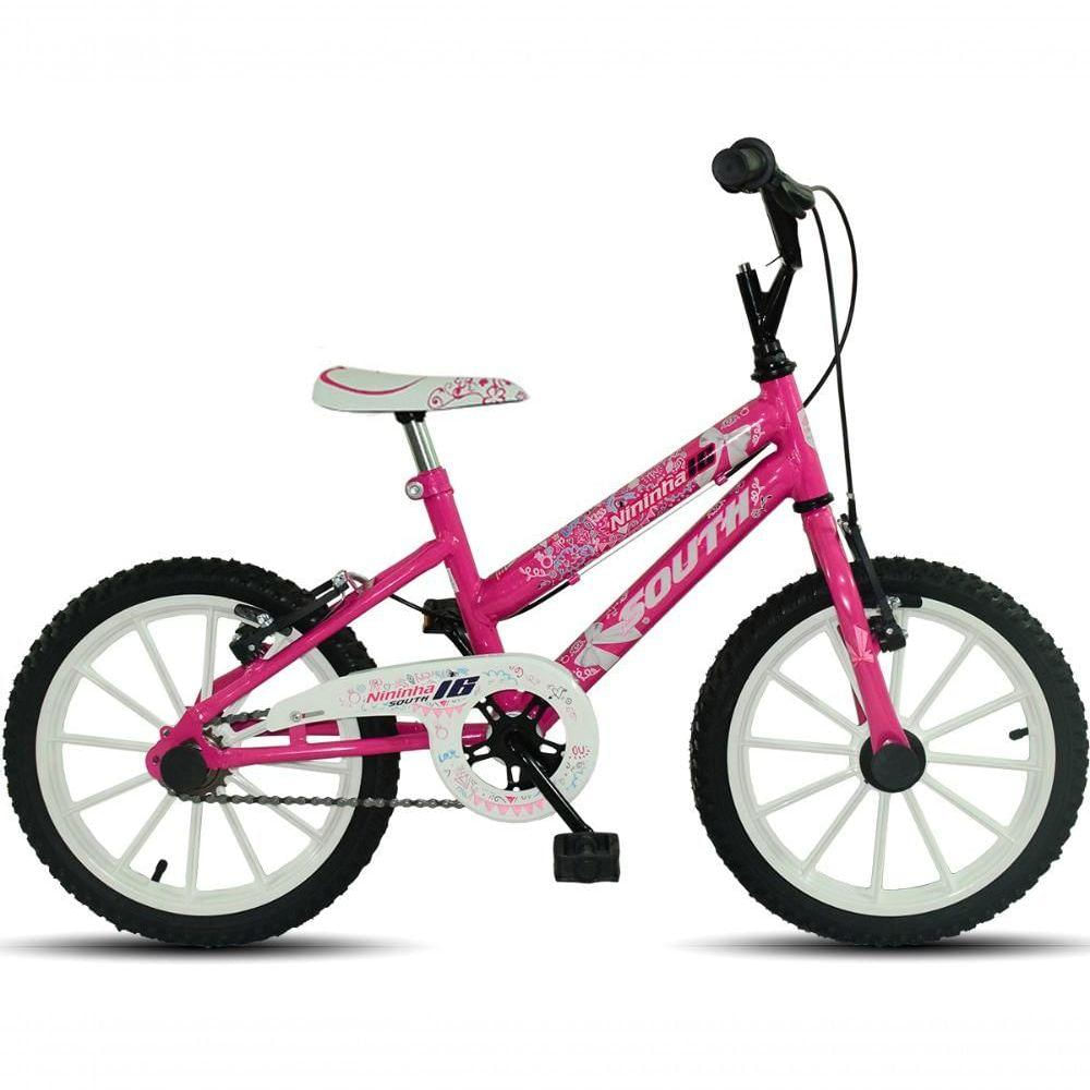 Bicicleta Infantil Aro 16 South Nininha Meninas - Rosa Rosa