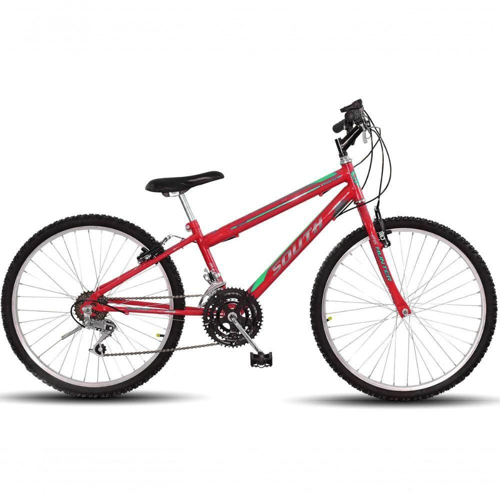 Bicicleta Aro 24 South 18 Marchas Freio V-brake - Vermelho Vermelho