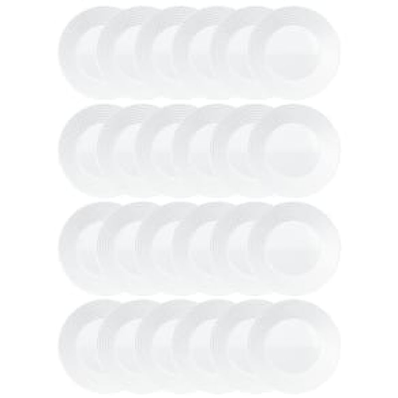 Conjunto de Pratos de Sobremesa Duralex Saturno em Vidro 19 cm Branco – 24 Peças