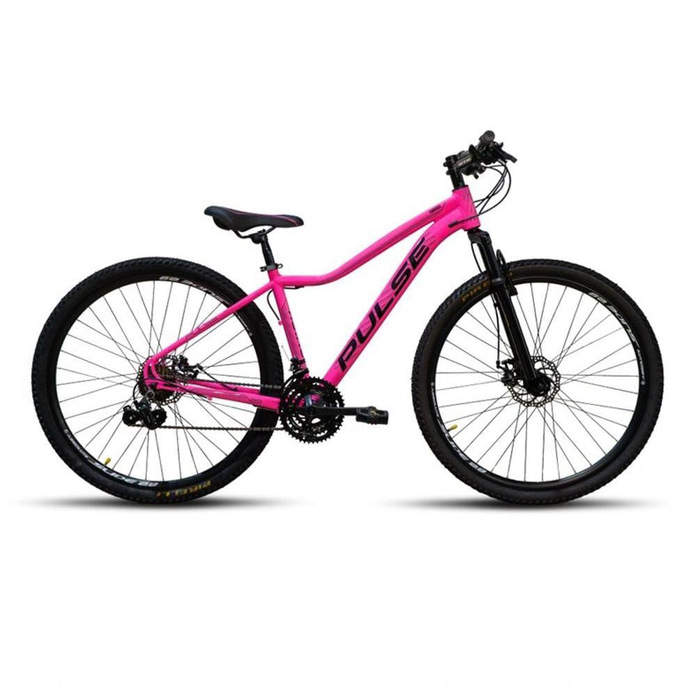 Bicicleta 29 Pulse Feminino 21v Cambios Importados Rosa Preto