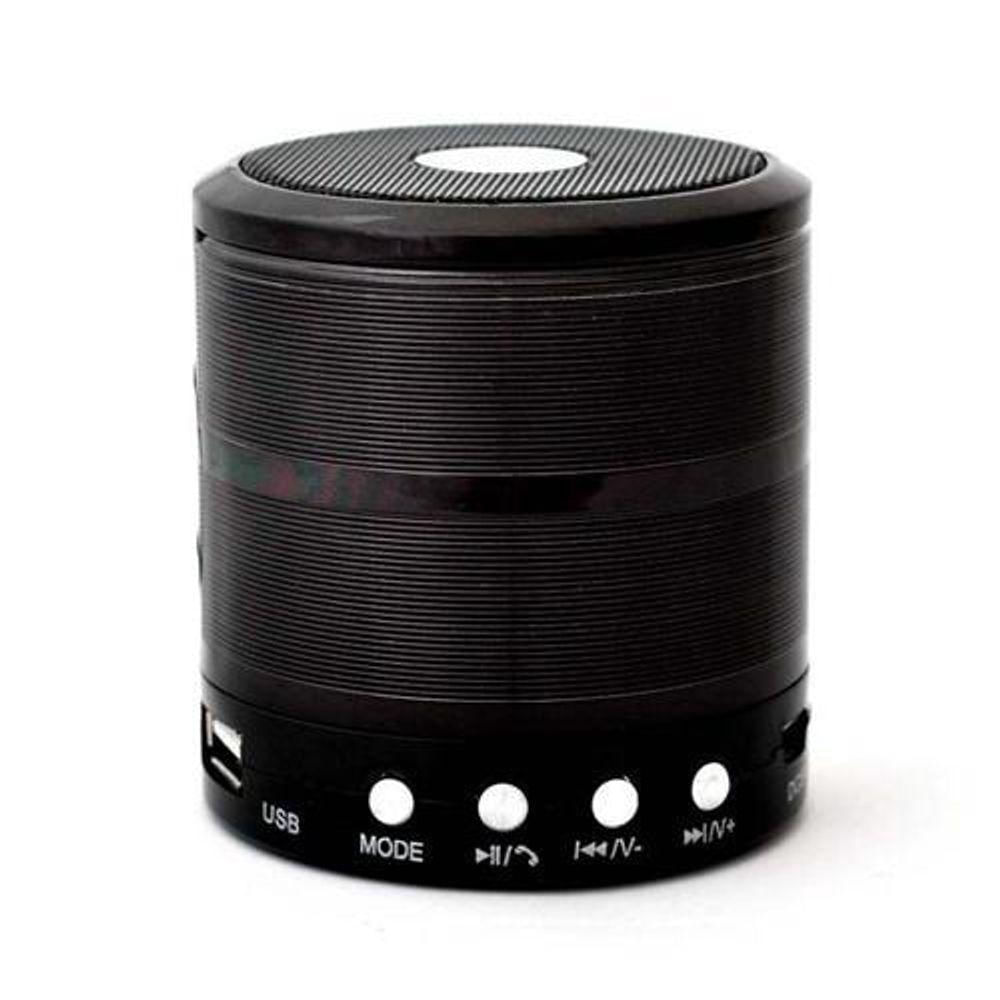 Caixa De Som Bluetooth Mini Speaker Space Line Ws-887 Preta