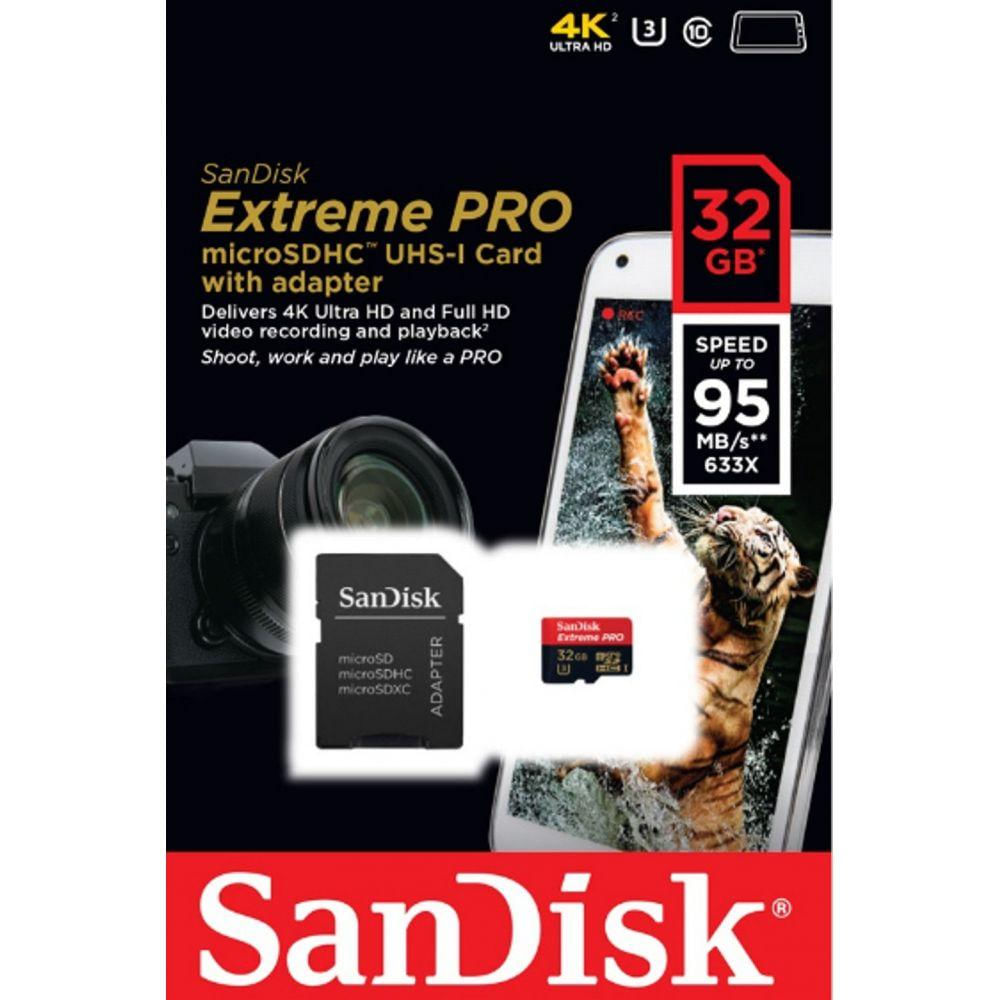 Cartão Memória Micro Sandisk Sdhc Uhs-i 32gb Extreme Pro