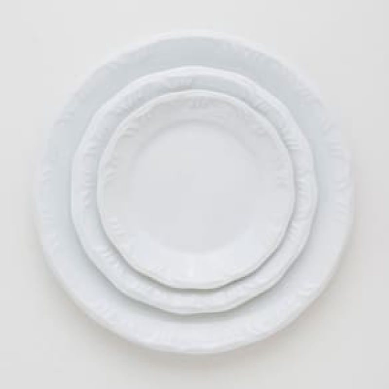 Conjunto com 6 Pratos Fundos Schmidt Pomerode em Porcelana 26 cm - Branco