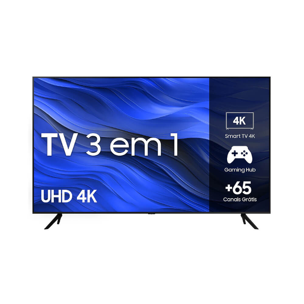 Smart TV Samsung 50" 3 em 1 UHD 4K CU7700 Crystal e Tizen