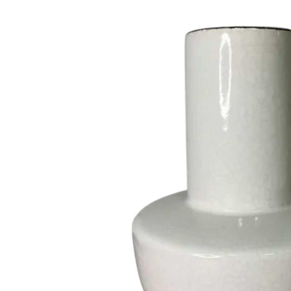 Vaso De Cerâmica Organic 19x19x25 Cm Branco