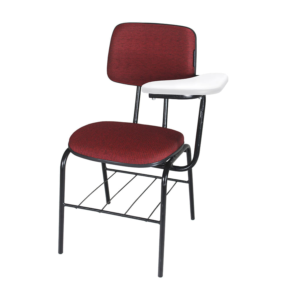 Cadeira universitária estofada 1058 canhota prancheta em BP - MS System Vermelho