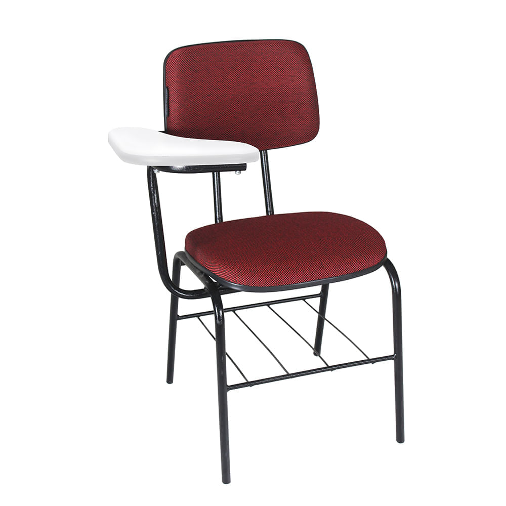 Cadeira universitária estofada 1058 destra prancheta em BP - MS System Vermelho