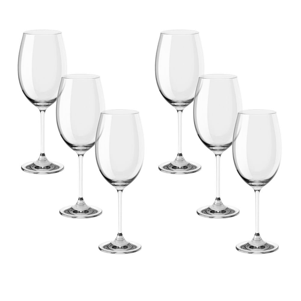 Conjunto com 6 Taças para Vinho Tinto Fizzy 450Ml-Haus Concept 8,6x23,6cm- Cristal Haus