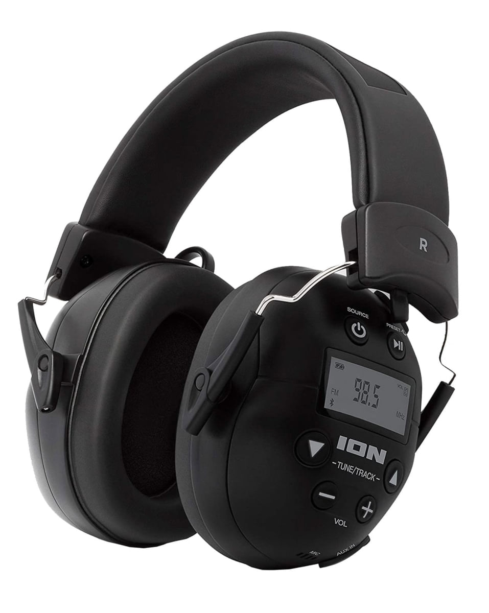 Headset over ear, AM/FM com 20 memórias, P2 e com recepção remota de áudio