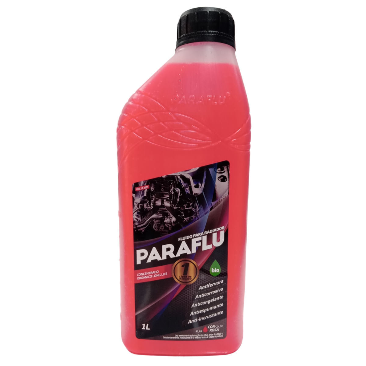Aditivo para Água do Radiador Paraflu Bio Concentrado Orgânico Rosa Long Life Coloração Rosa 1L