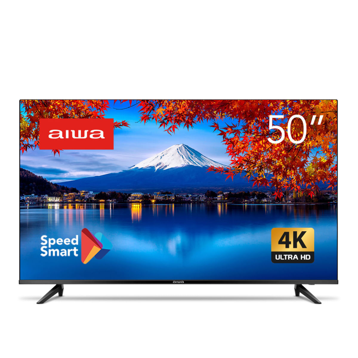 Smart TV AIWA 50” 4K Borda Ultrafina HDR10 Dolby Áudio AWS-TV-50-BL-01 Bivolt