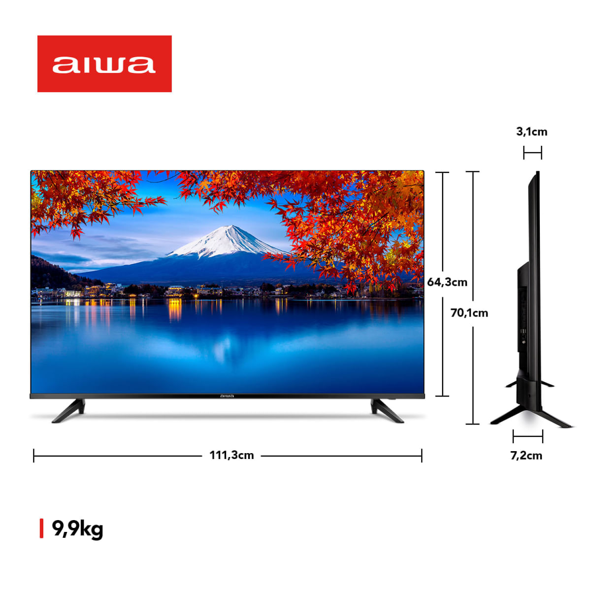 Smart TV AIWA 50” 4K Borda Ultrafina HDR10 Dolby Áudio AWS-TV-50-BL-01 Bivolt