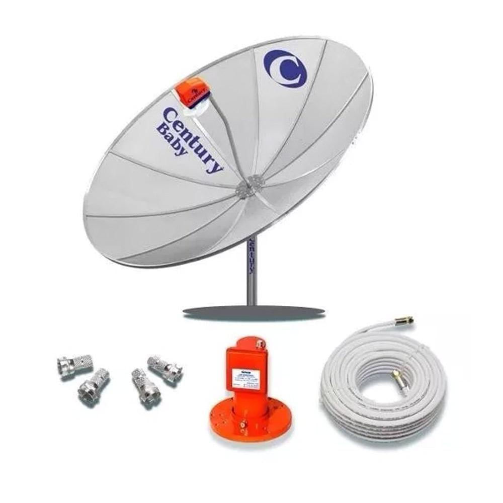 Kit Antena Parabólica Century Md150 Cabo Lnb Conector
