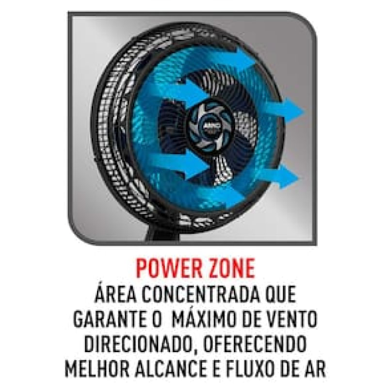 Ventilador de Mesa Arno Xtreme Force VB40 40cm com 3 Velocidades e 6 Pás – Preto Preto / 220