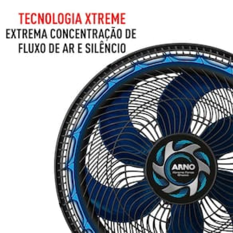 Ventilador de Mesa Arno Xtreme Force VB40 40cm com 3 Velocidades e 6 Pás – Preto Preto / 220