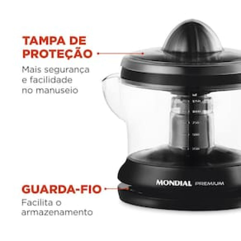 Espremedor de Frutas Mondial Premium E-02 - Preto preto / 110