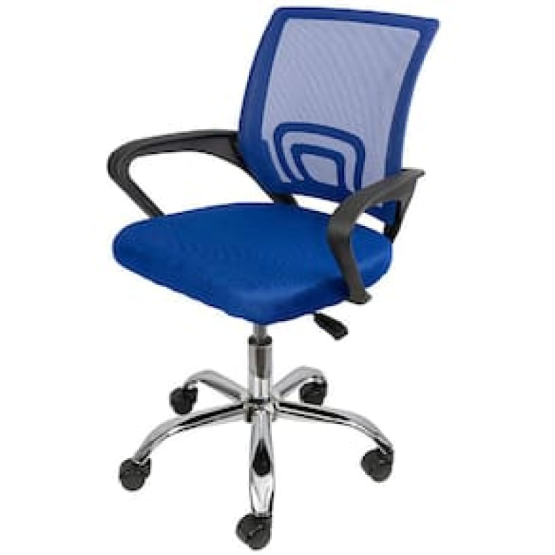 Cadeira de Escritório Giratória OR Design Tok Baixa com Regulagem de Altura e Apoio para os Braços Azul Petróleo