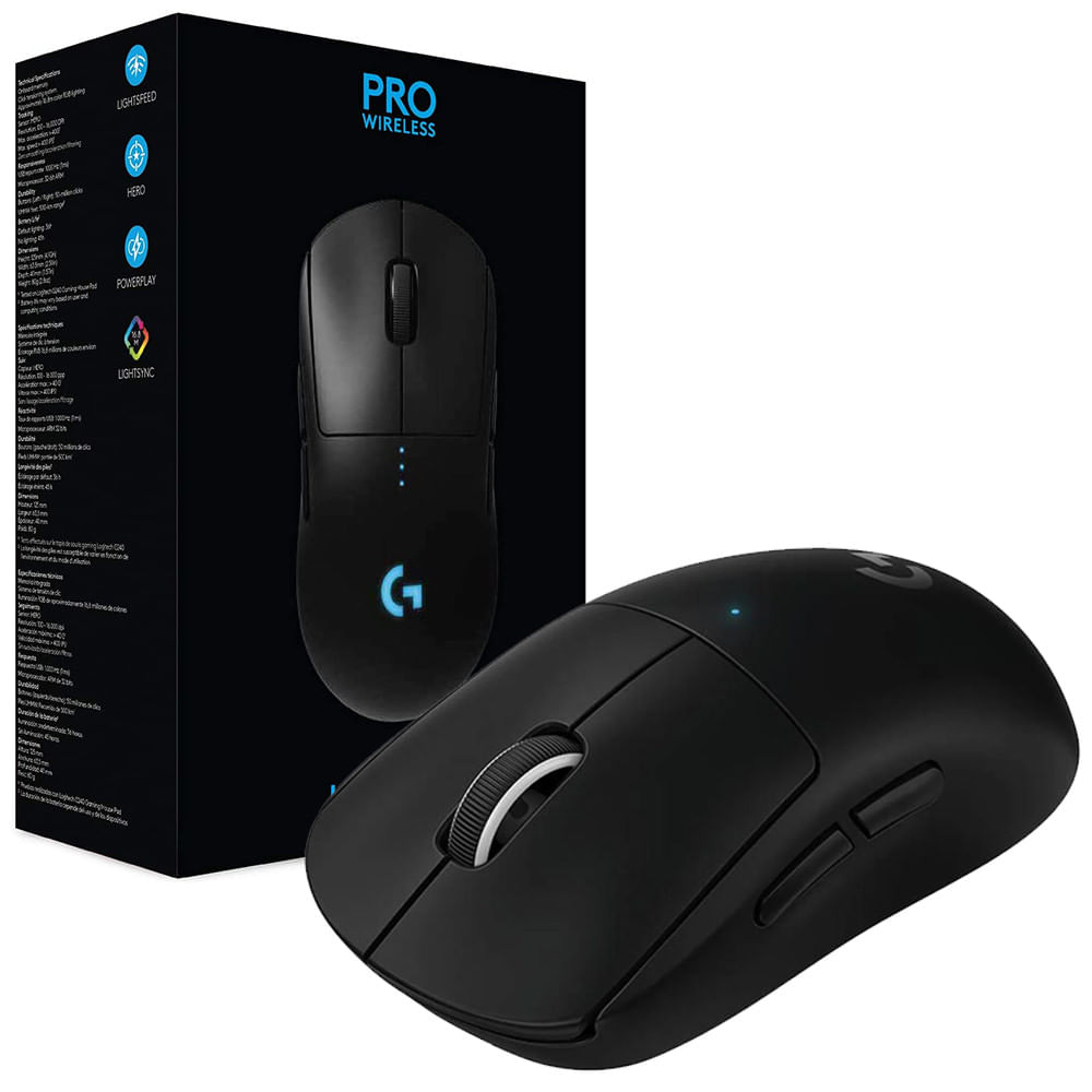 Mouse Gamer Sem Fio Logitech G Pro X Superlight USB Preto - 910-005879 Preto