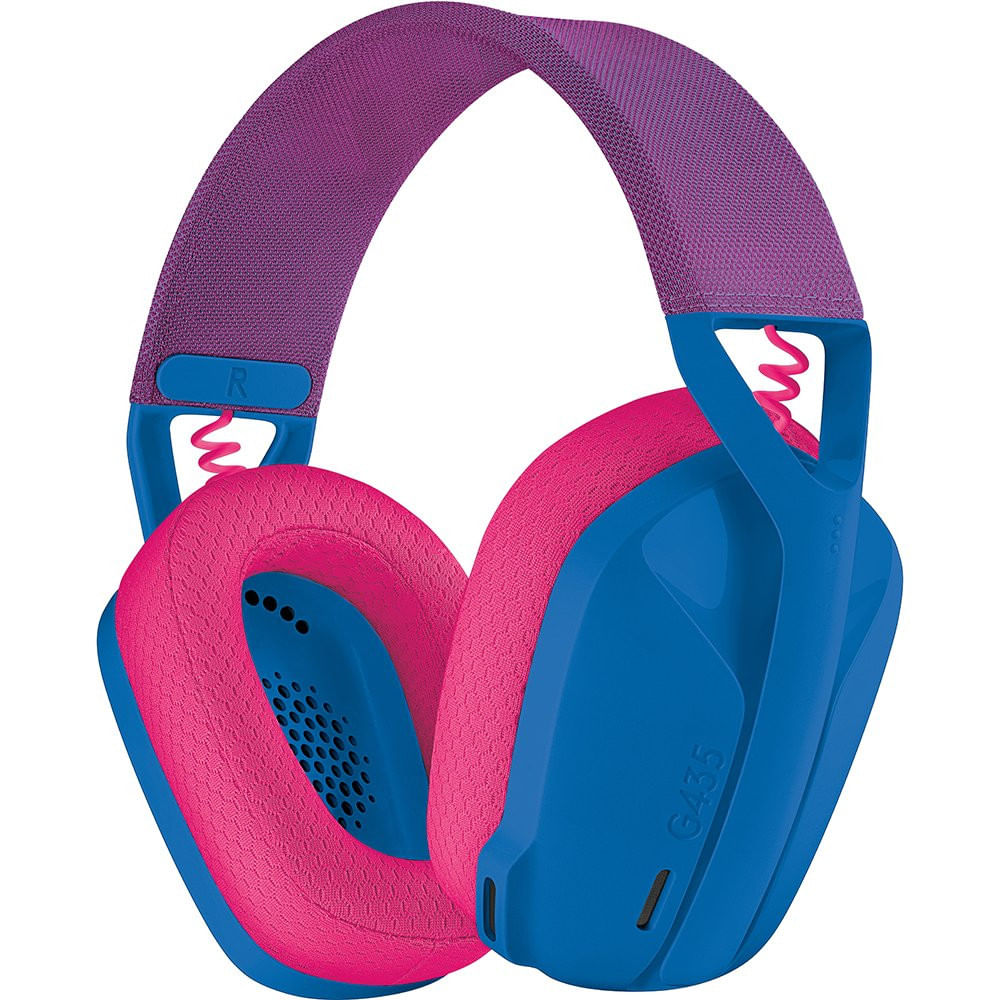 Headset Gamer Logitech G435 Sem Fio Bluetooth USB Azul - 981-001061 Azul
