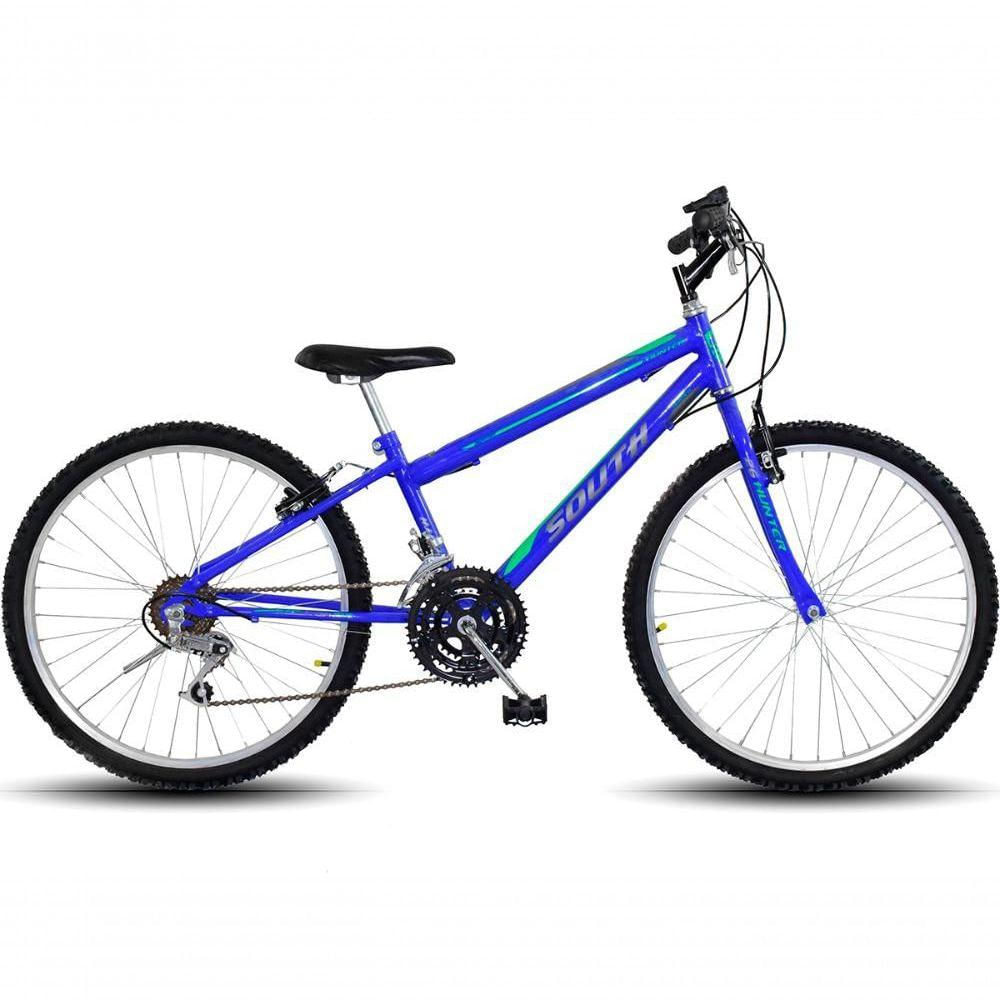Bicicleta Aro 24 South 18 Marchas Freio V-brake - Azul Azul
