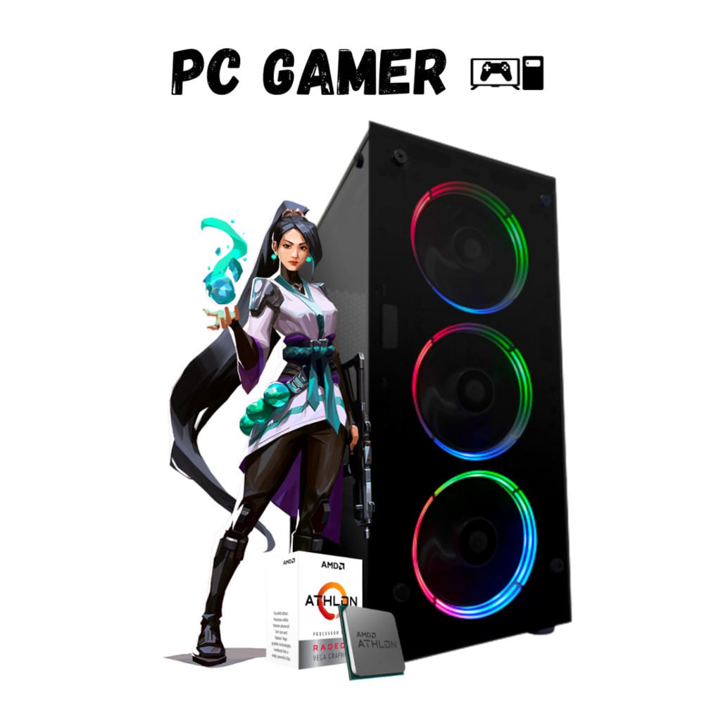 PC Gamer Inpower AMD Athlon 320GE 1TB 8GB GPU Vega 3 Preto / 100/240 (Bivolt)