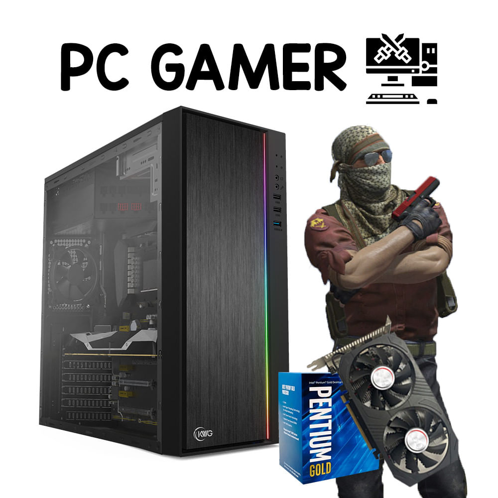 PC Gamer Inpower Intel Pentium Gold G5420 240GB SSD 8GB GPU Radeon RX 560 4GB Preto / 100/240 (Bivolt)