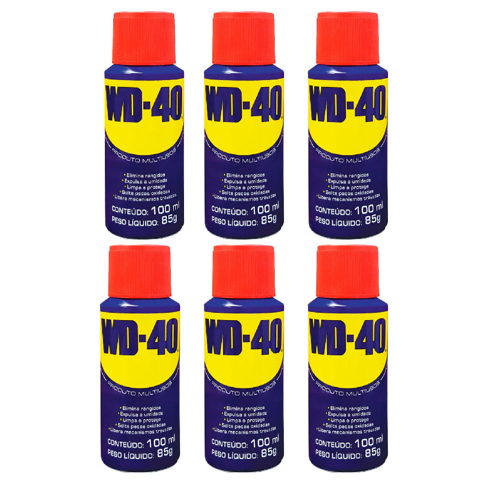 Kit com 6 Lubrificantes Spray 100ml WD-40