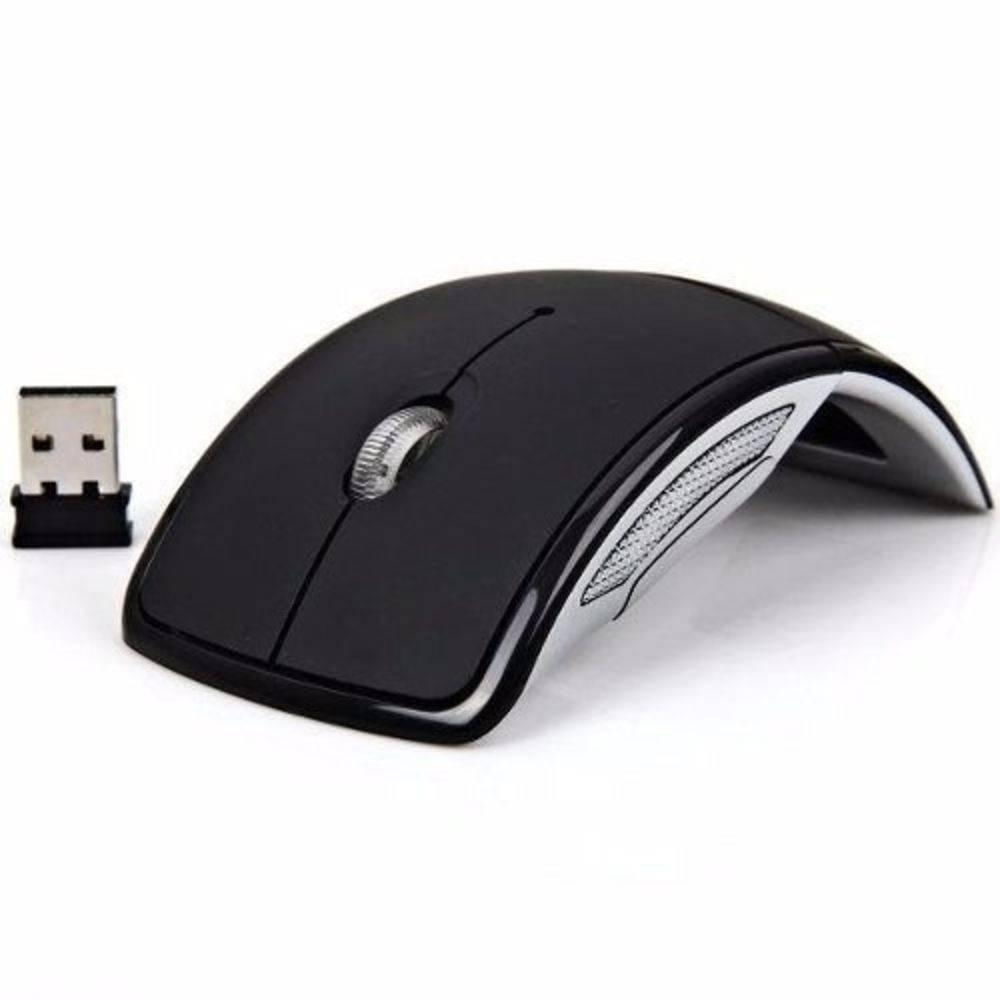 Mouse em Arco Dobrável sem Fio Wireless 2.4ghz Preto