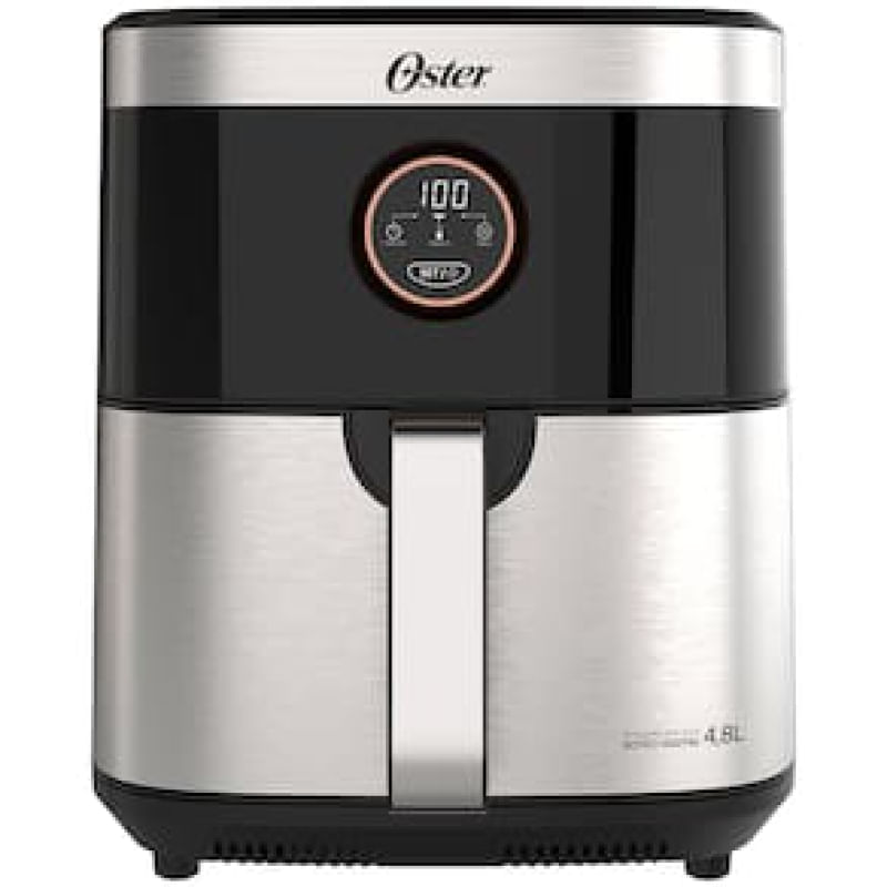 Fritadeira Elétrica Sem Óleo Air Fryer 2 em 1 Oster OFRT660 4,8L com Função Desidratar – Black Inox Preto,Inox / 110