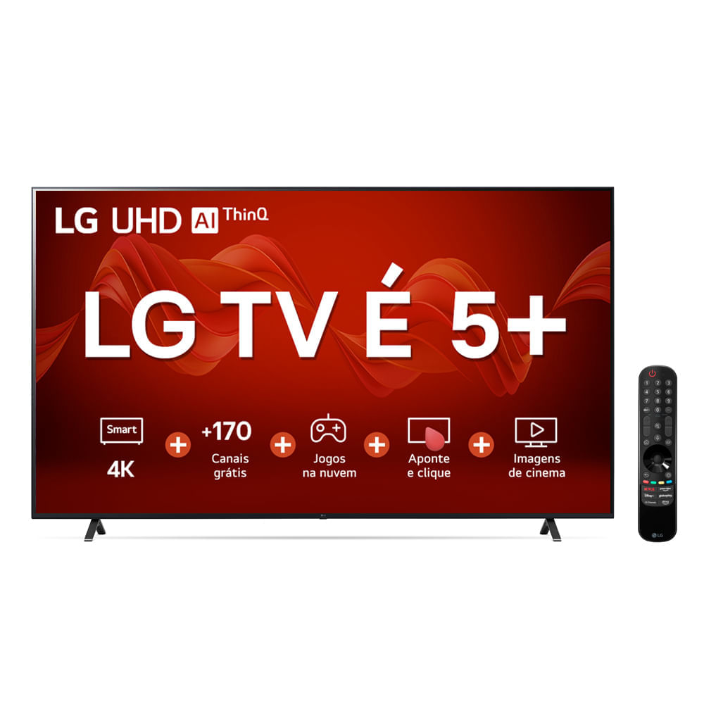 Smart TV LG 50" 4K Ultra HD 50UR8750PSA webOS 23 a5 AI Gen6 HDMI USB Wi-Fi Bluetooth