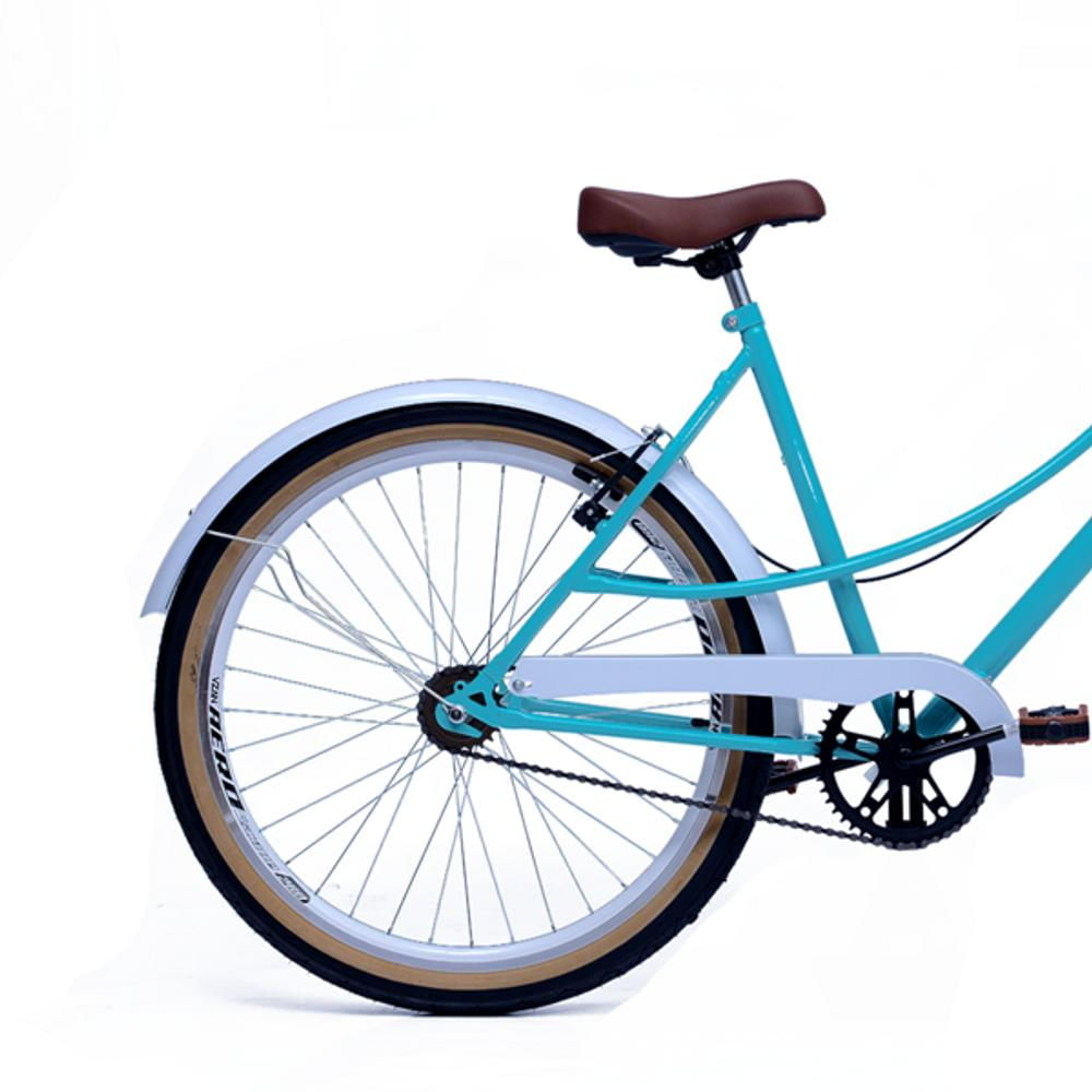 Bicicleta Aro 26 Retro Vintage Com Cestinha Food Bike Unissex Cor água