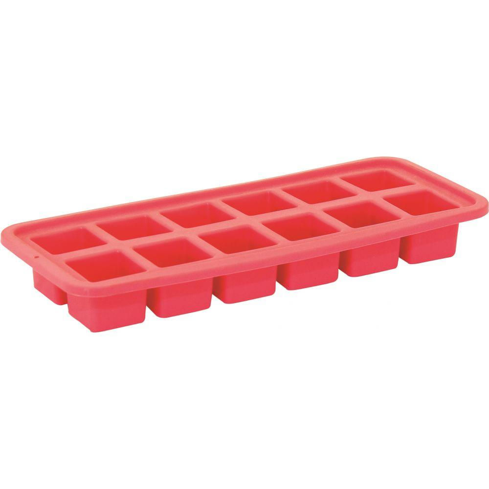 Forma para 12 Cubos de Gelo Vermelha -Mimo Ltda