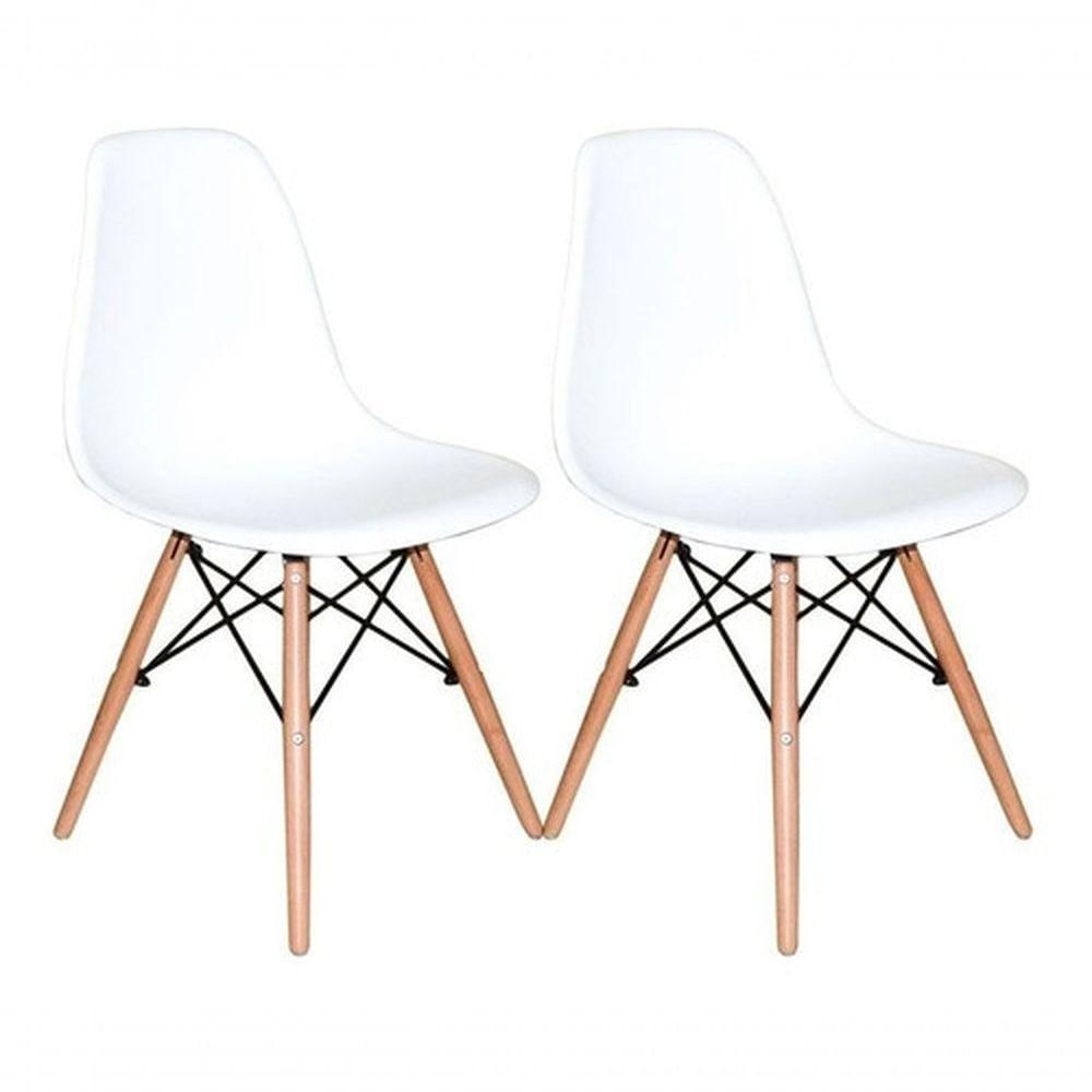 Jogo Conjunto 2 Cadeiras Charles Eames Wood Design Eiffel