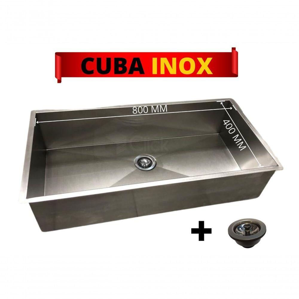 Cuba Inox Embutir Quadrada Gourmet 80X40 P/ Todos Ambientes