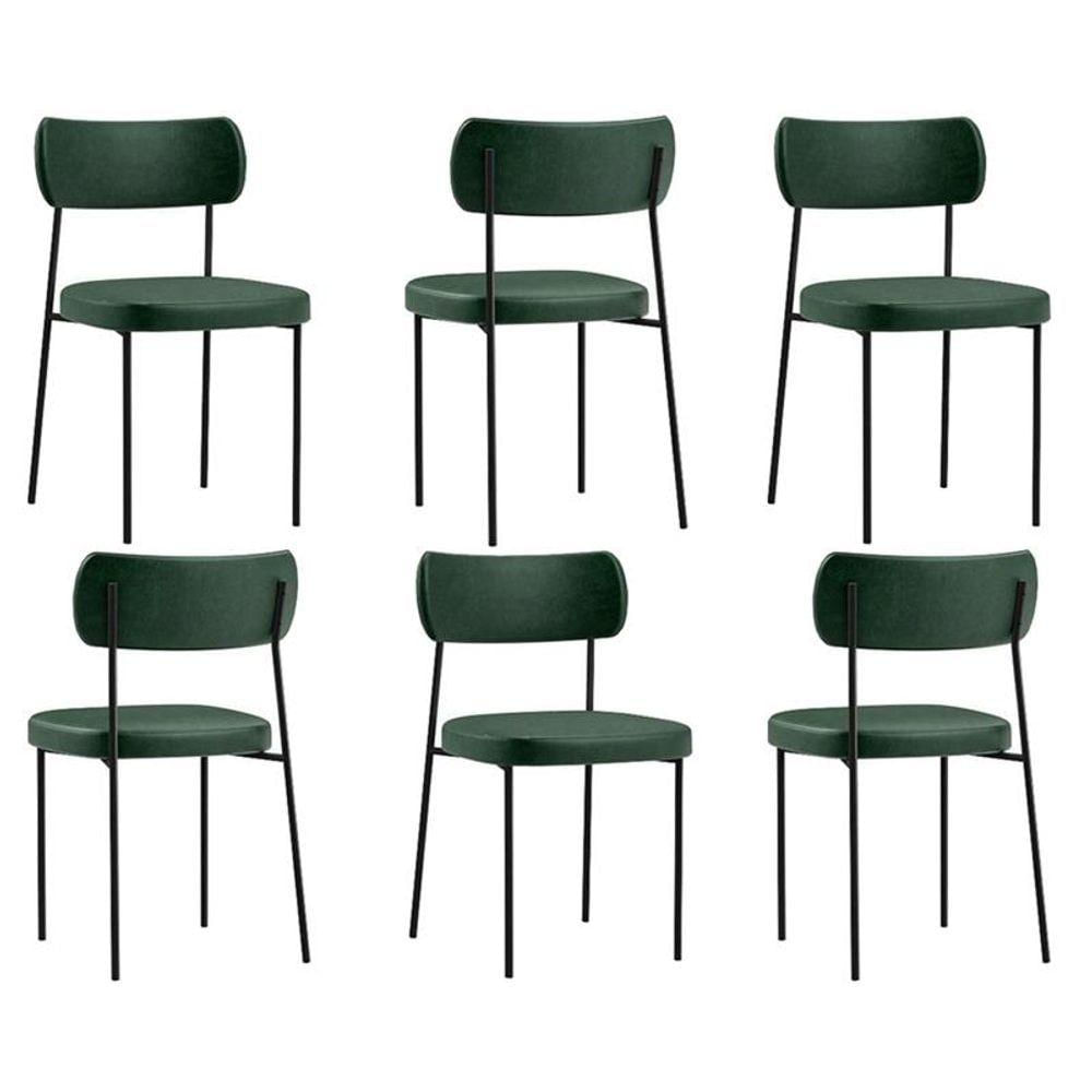 Kit Com 6 Cadeira Mila Laminado Verde Musgo - Fdecor