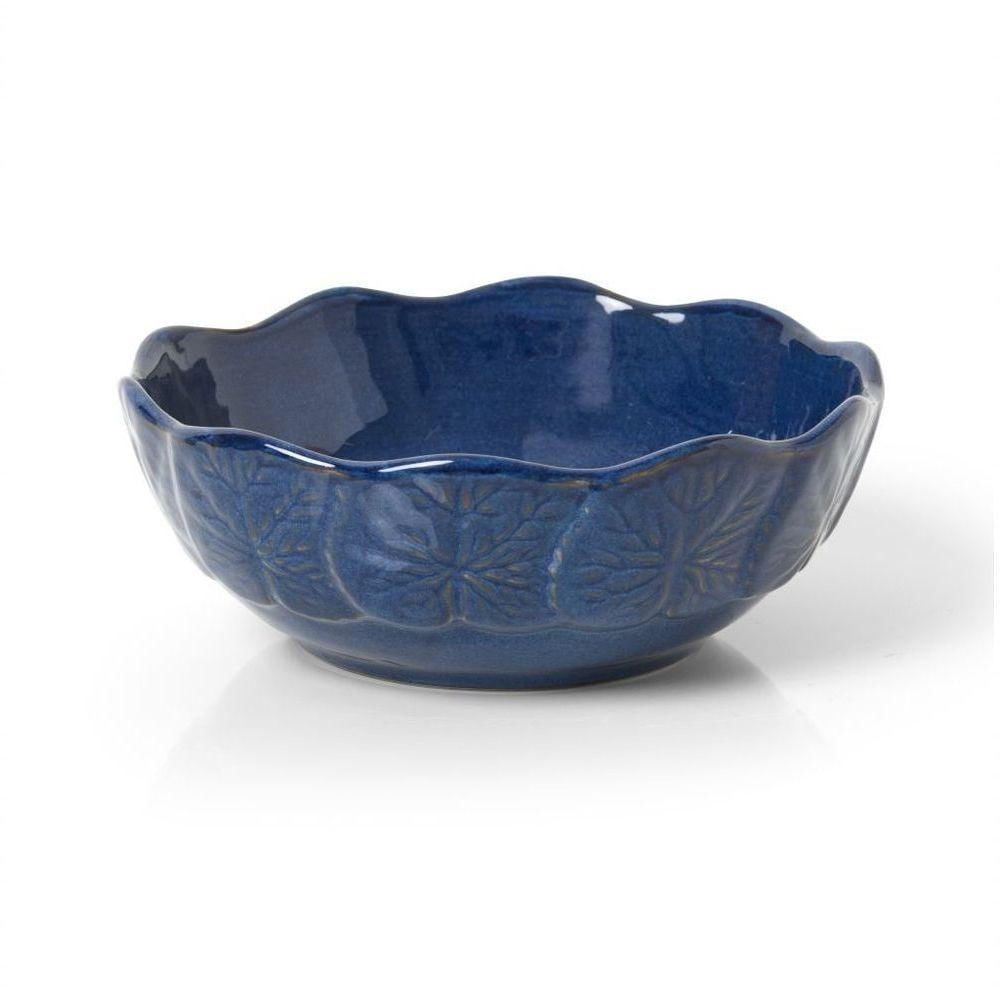 Bowl Copa E Cia Versailles Leaf Grande Em Cerâmica Artesanal Azul