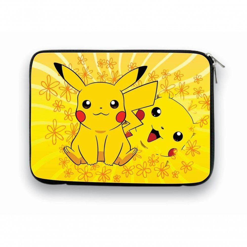 Capa Case Notebook 15,6 Personalizado Pikachu Flores