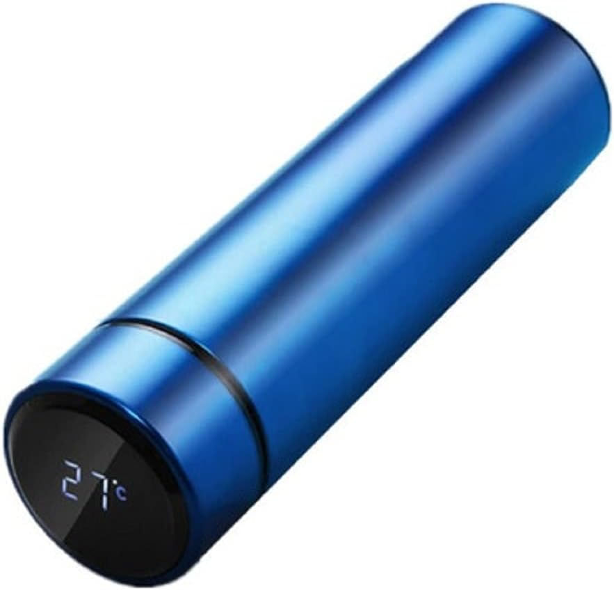 Garrafa Térmica A Vácuo Display LED Temperatura Garrafa de Água de Aço Inoxidável Copo Isolado (azul)