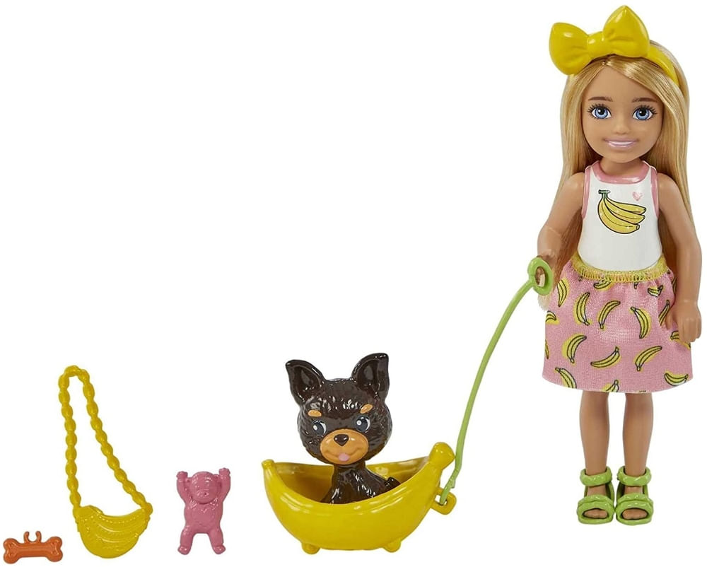 Boneca Barbie Chelsea Loira Cachorrinho de estimação - Mattel