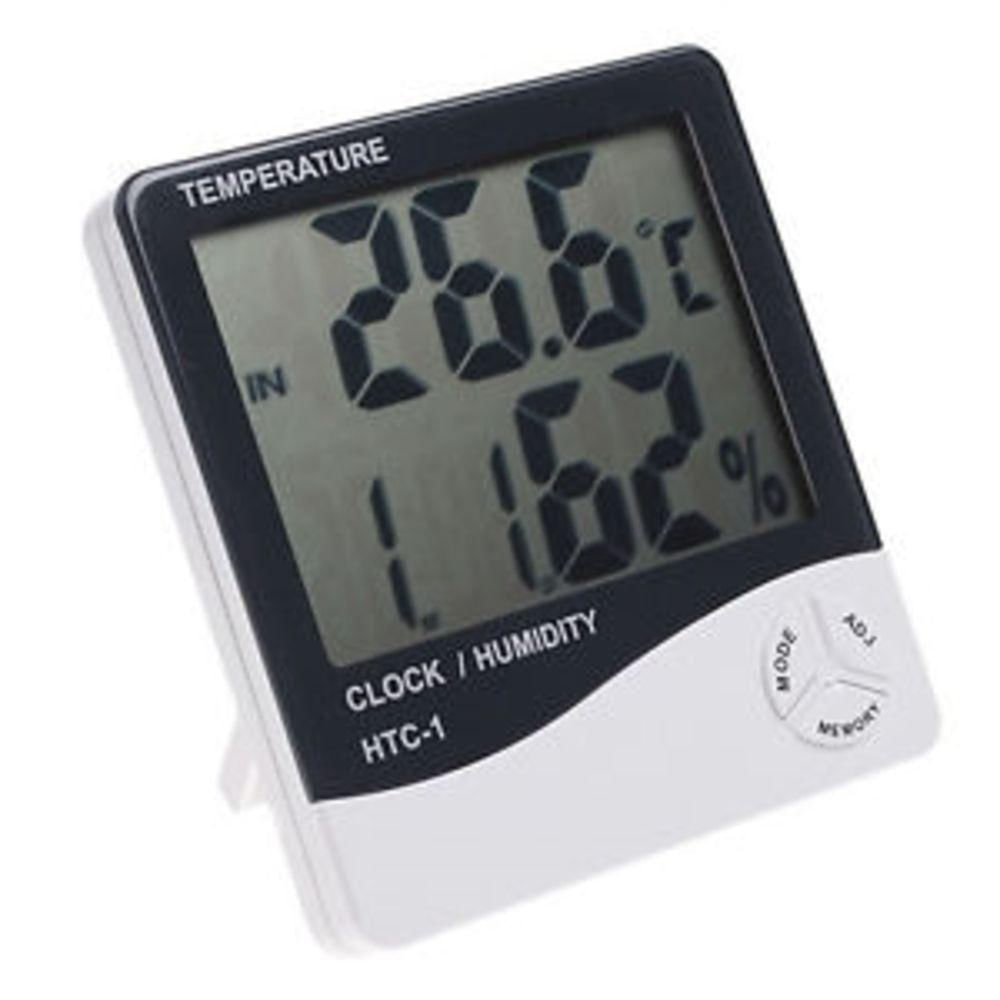 Termometro Digital Com Relogio Medidor De Temperatura E Umidade Termo Higrometro