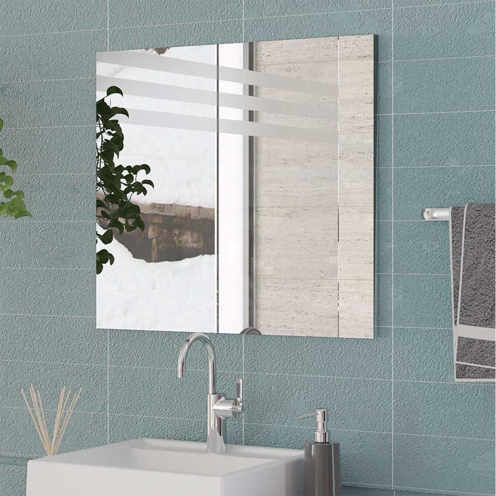 Espelheira Para Banheiro Com Fixação Em Parede 59,6 Cm metalizado Metalizado