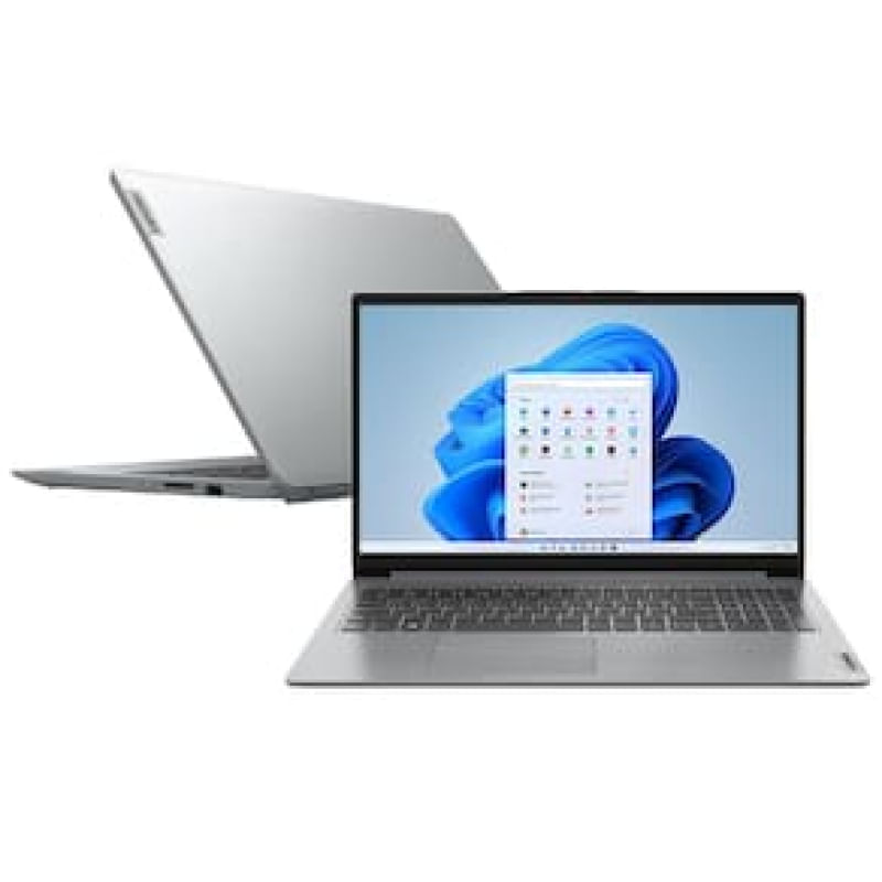 "Notebook Lenovo IdeaPad 1i i7-1255U 12GB 512GB SSD Tela 15.6"" Placa de Vídeo Intel Iris Xe Windows Câmera 720p com privacidade 82VY000PBR"
