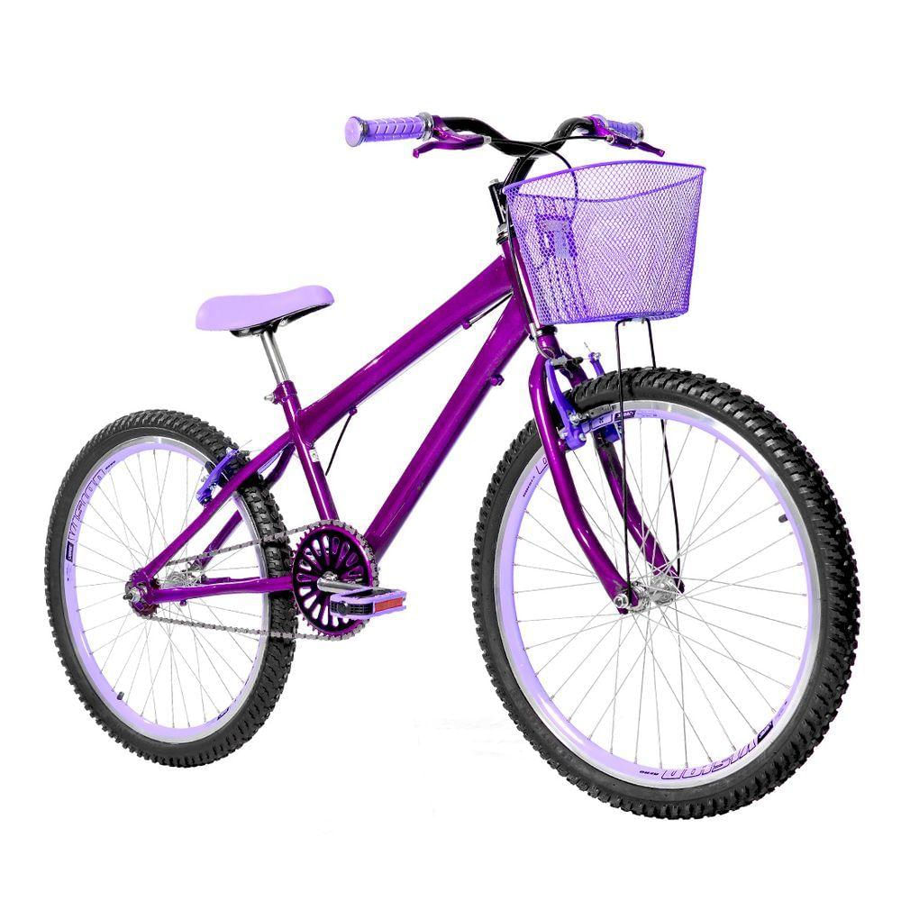 Bicicleta Infantil Feminina Aro 24 Aero Cor Violeta E Lilás